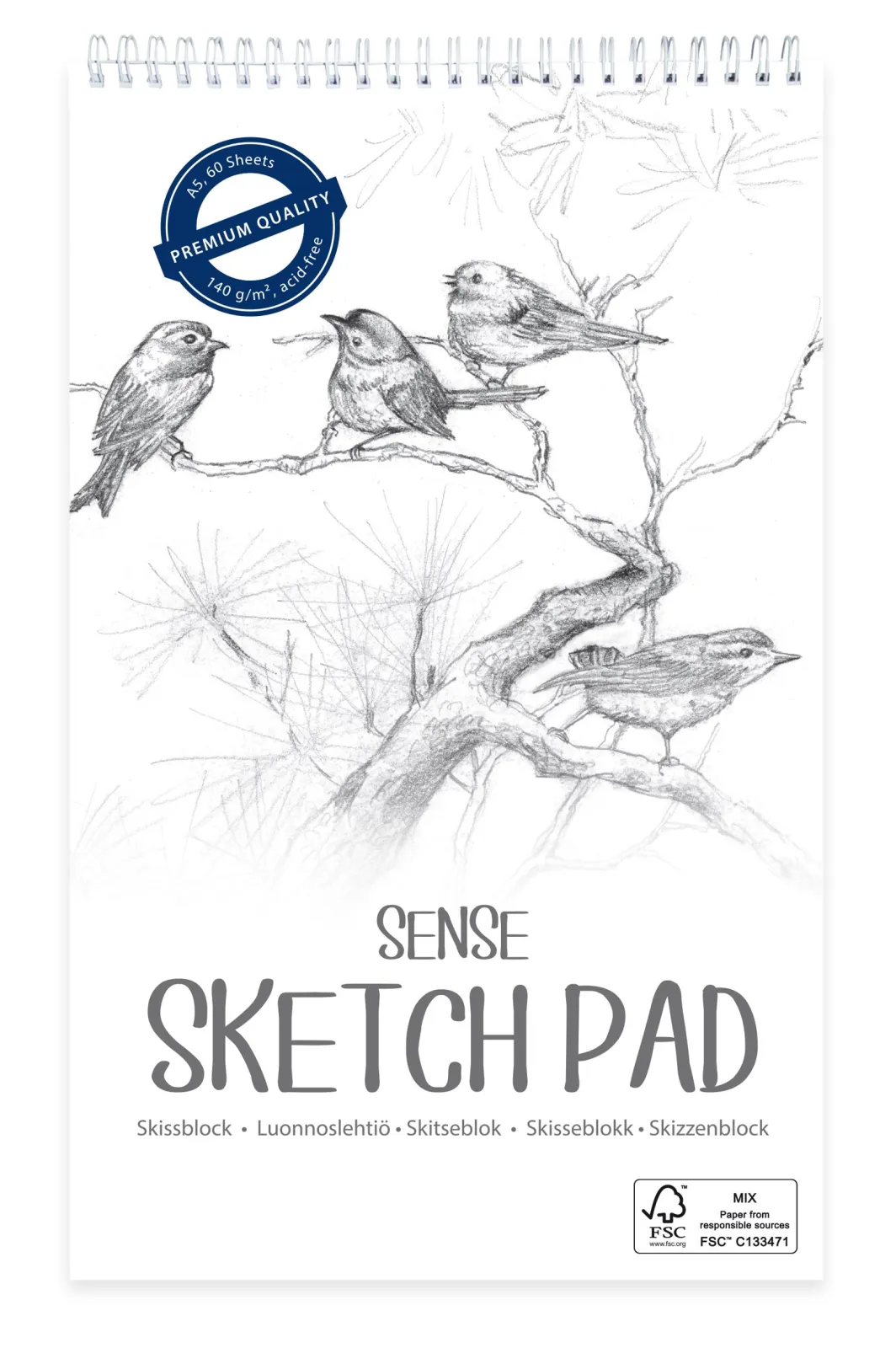 SENSE ARTIST SKETCHBLOK A5 140 G / 60 BL. FSC 