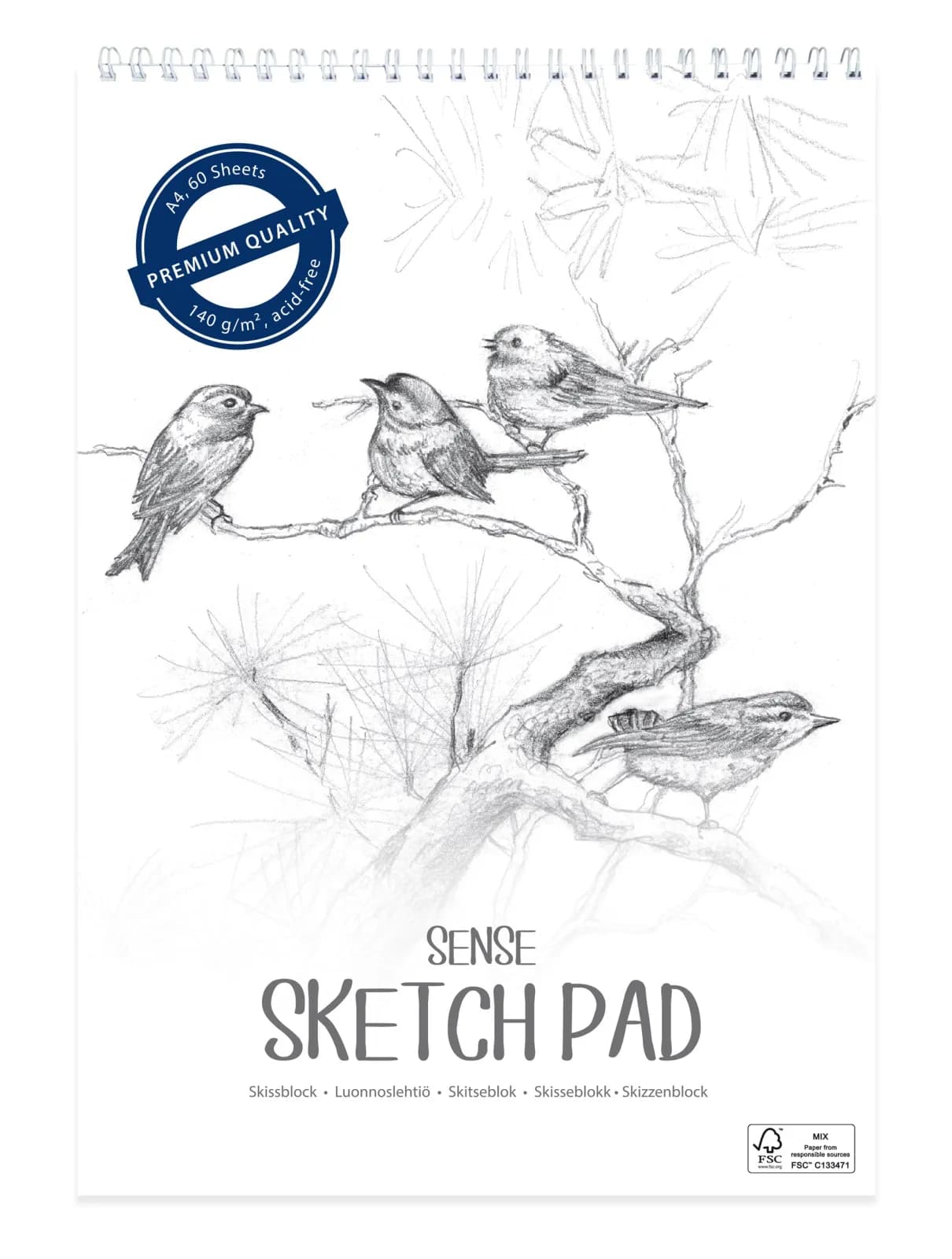 SENSE ARTIST SKETCHBLOK A4 140 G / 60 BL. FSC 