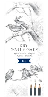 SENSE ARTIST GRAPHITE TEGNE/SKITSEBLYANTER 12 stk. 6 H - 6 B 