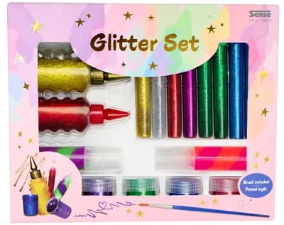GLITTERSÆT MED 18 DELE 