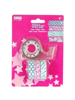 GLITTERTAPE  - 4 RULLER TAPE 1 STK. DISPENSER