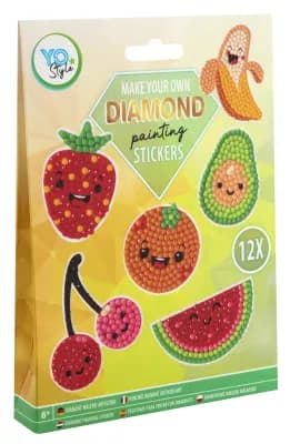 DIAMOND PAINTING STICKERS 12 STK 3 ASS