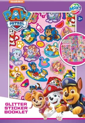 PAW PATROL GLITTER STICKER BOG A5