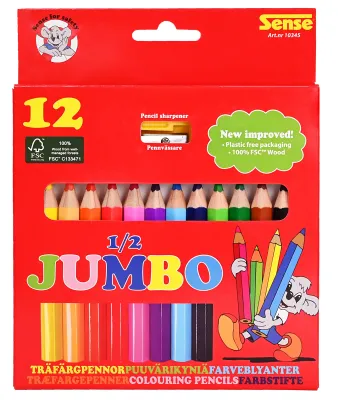FARVEBLYANTER 1/2 JUMBO MED SPIDSER 12 STK.