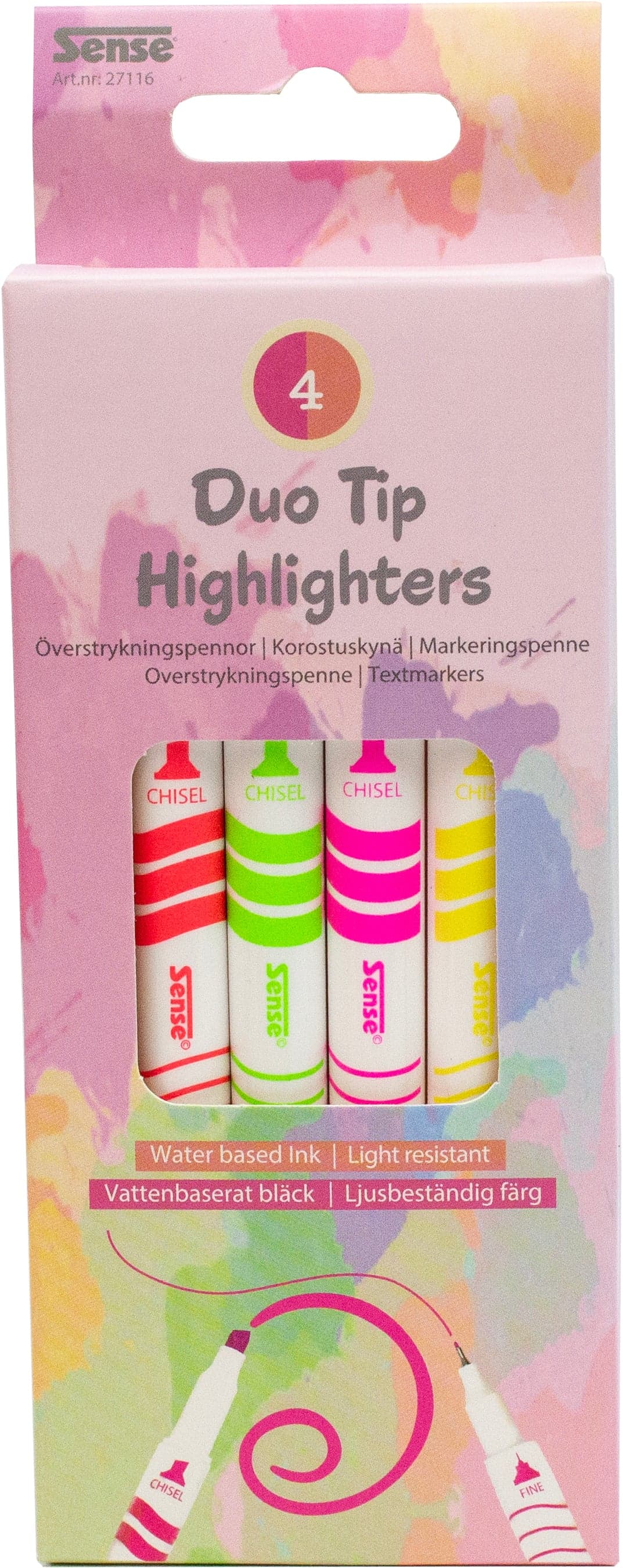 HIGHLIGHTER TO I EN - PASTELFARVER 4 STK.