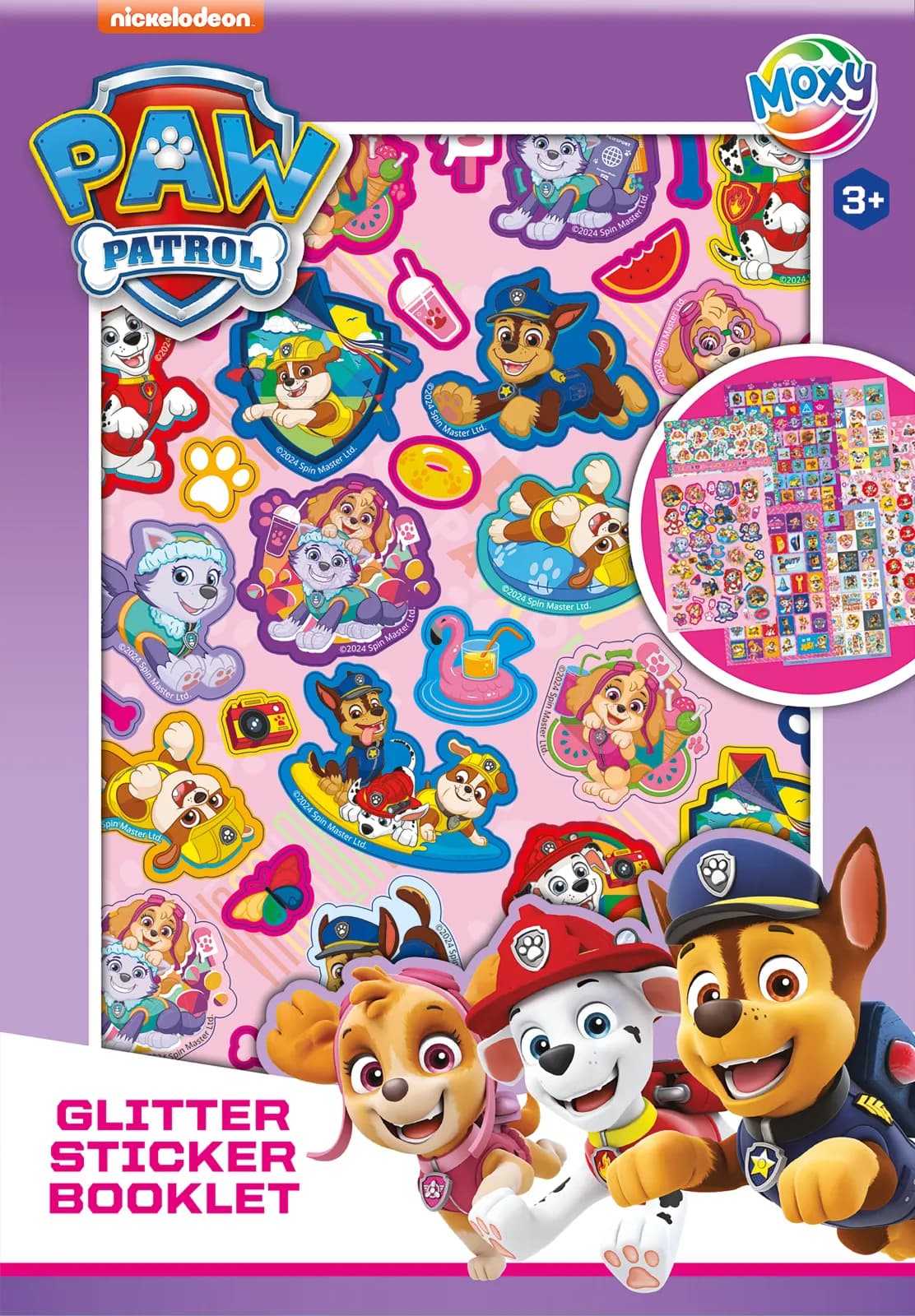 PAW PATROL GLITTER STICKER BOG A5