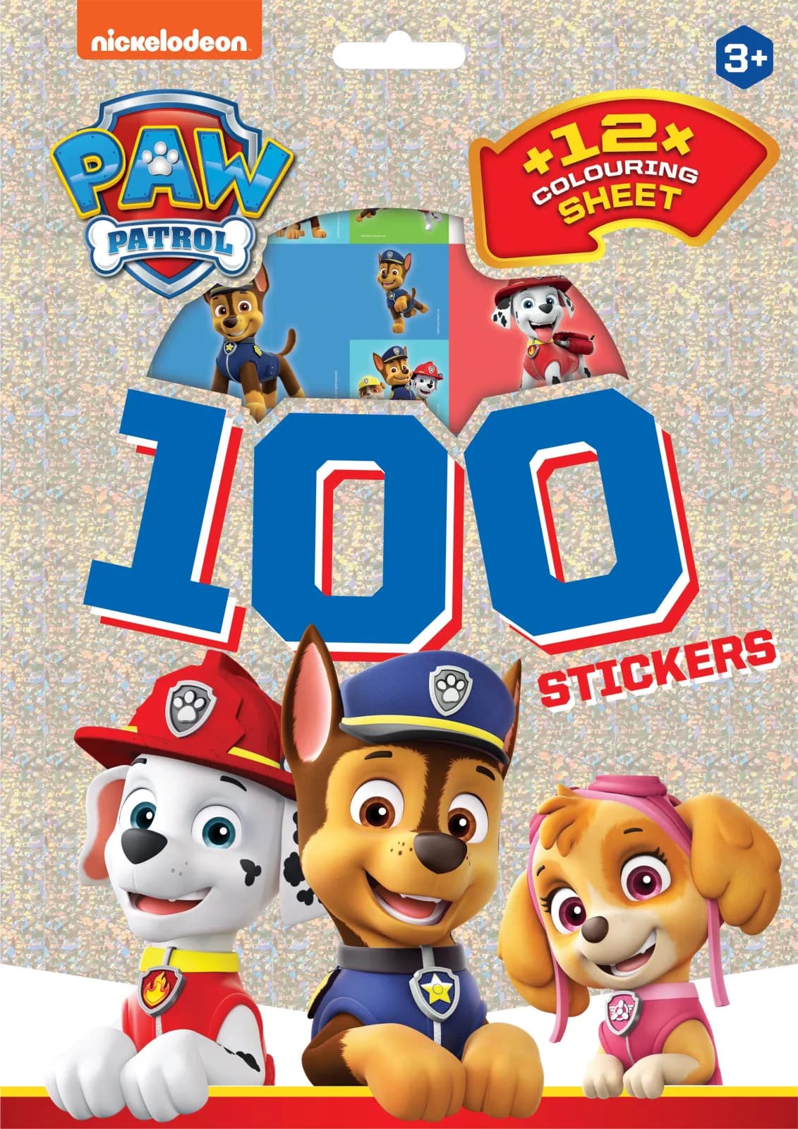 STICKERSSÆT HOLOGRAM 100 STK. / 12 TEGNINGER PAWPATROL