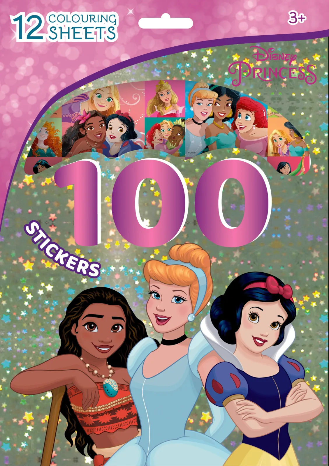STICKERSSÆT HOLOGRAM 100 STK. / 12 TEGNINGER PRINCESS