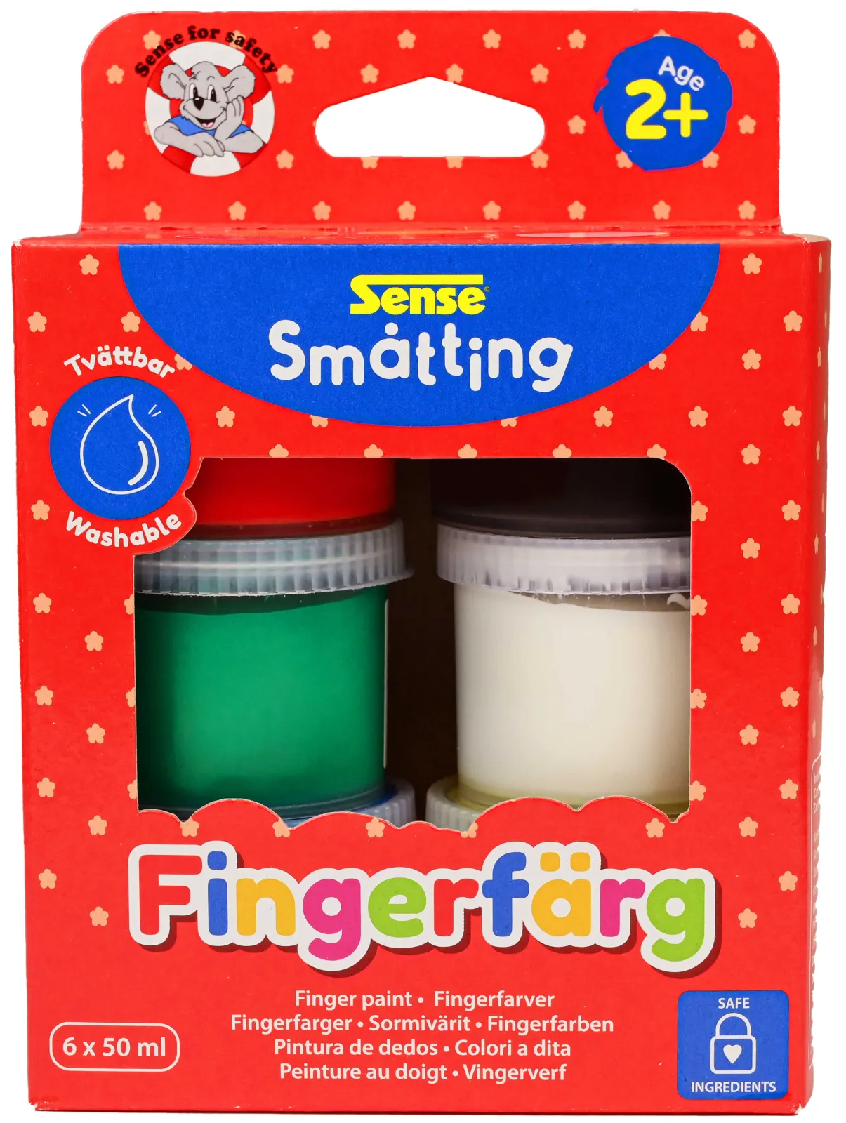 SMÅBØRN FINGERFARVER 6 STK.