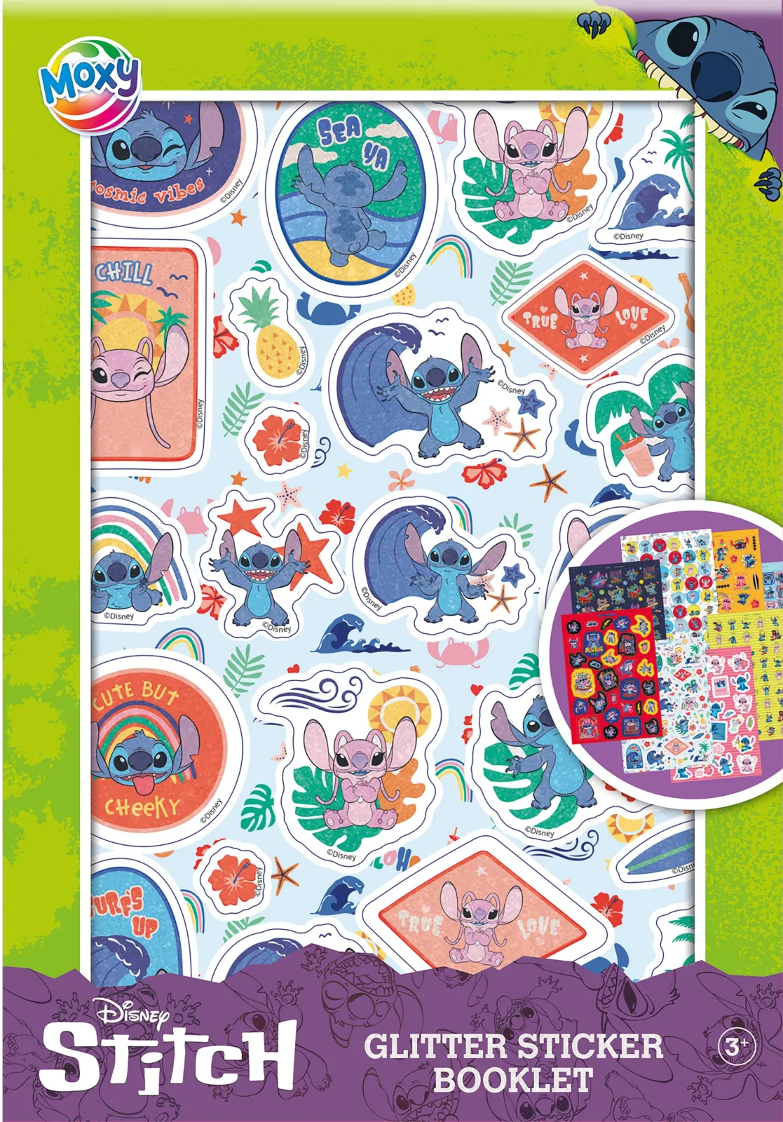 STITCH GLITTER STICKER BOG A5