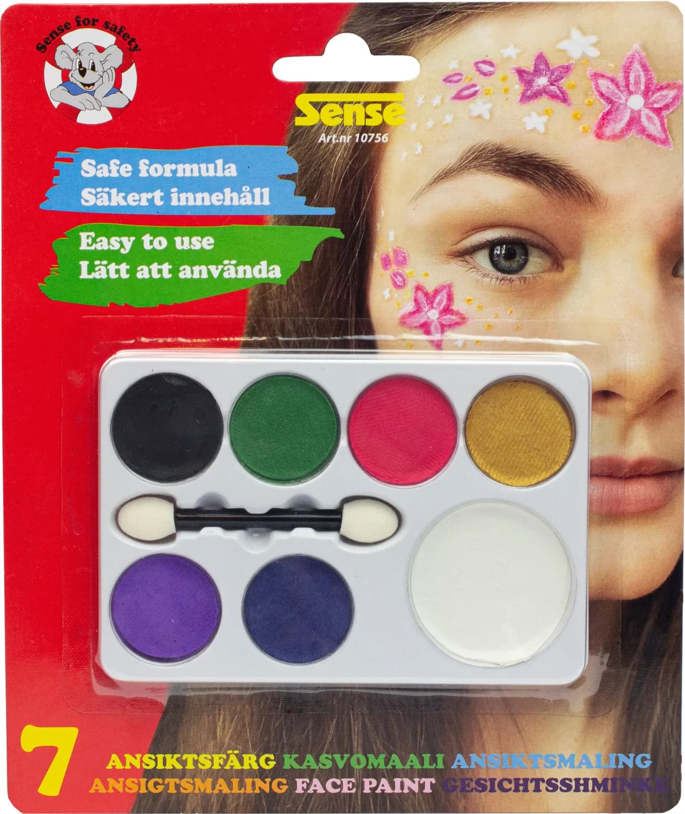 ANSIGTSFARVER 7 FARVER MED APPLIKATOR